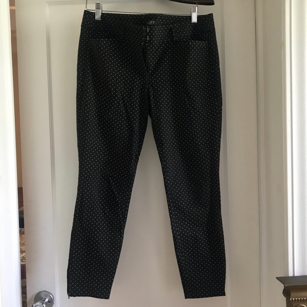 LOFT Black polka dot pants